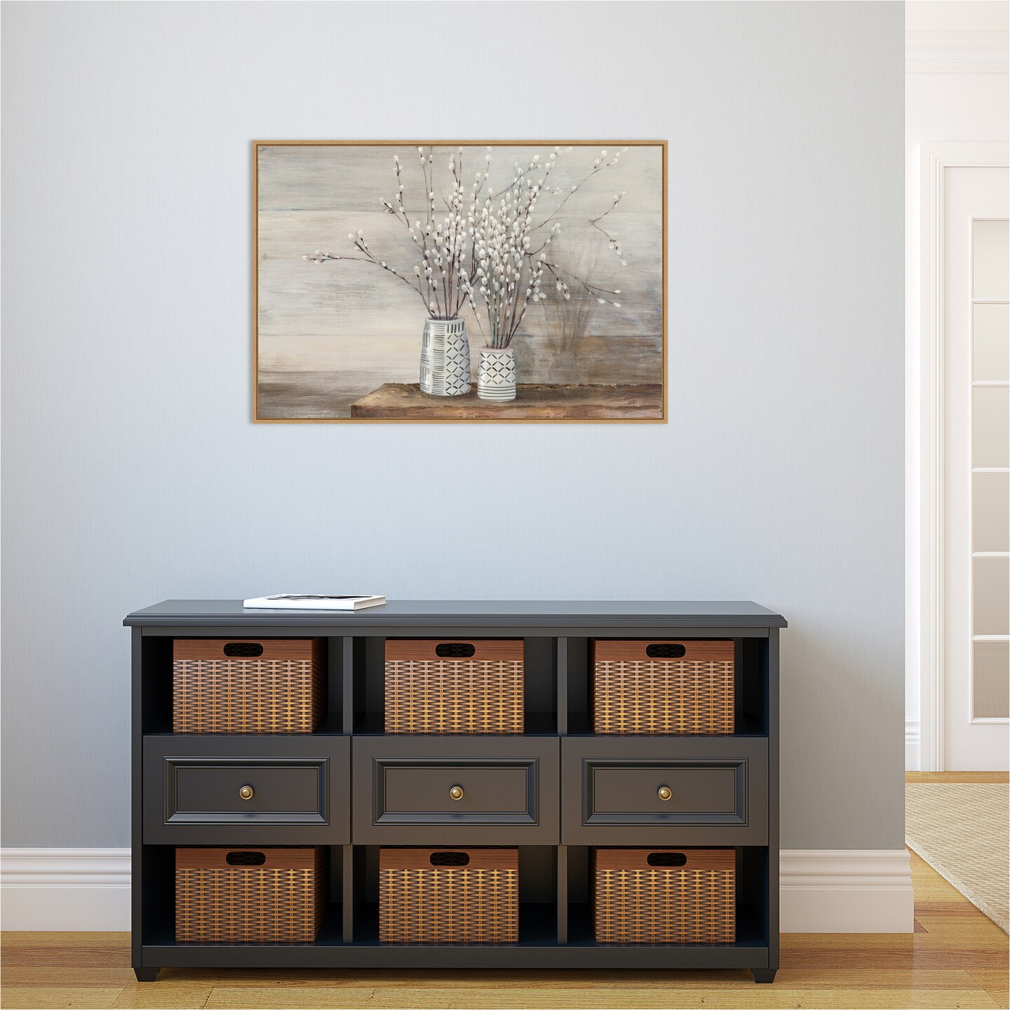 P Willow Still Life with Designs by Julia Purinton Canvas Art Framed