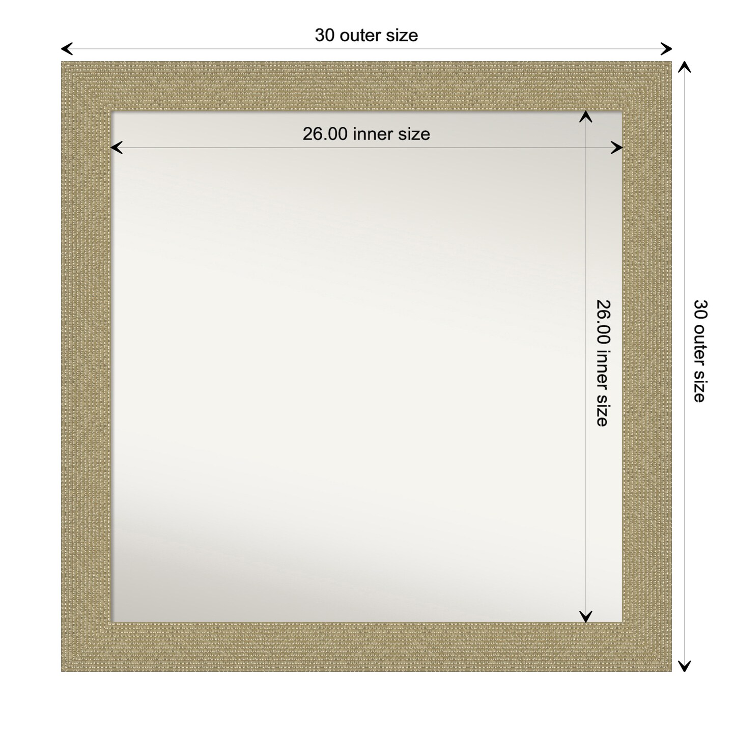 Amanti Art Non-Beveled Wall Mirror, Mosaic Gold Frame