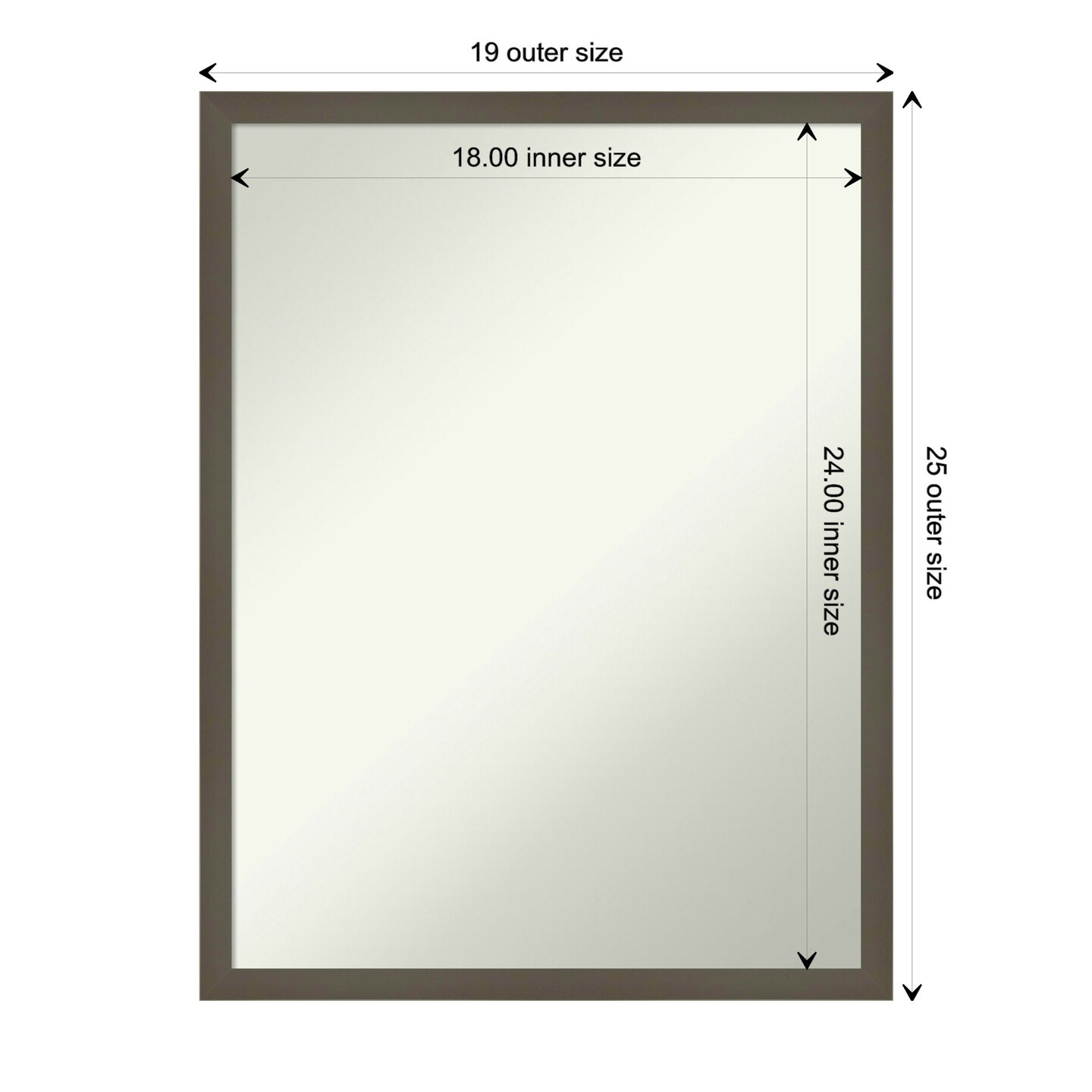 Amanti Art Non-Beveled Wood Wall Mirror, Svelte Clay Grey Frame