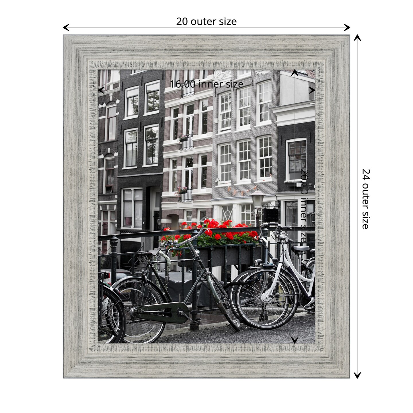 Rustic White Wash Wood Picture Frame