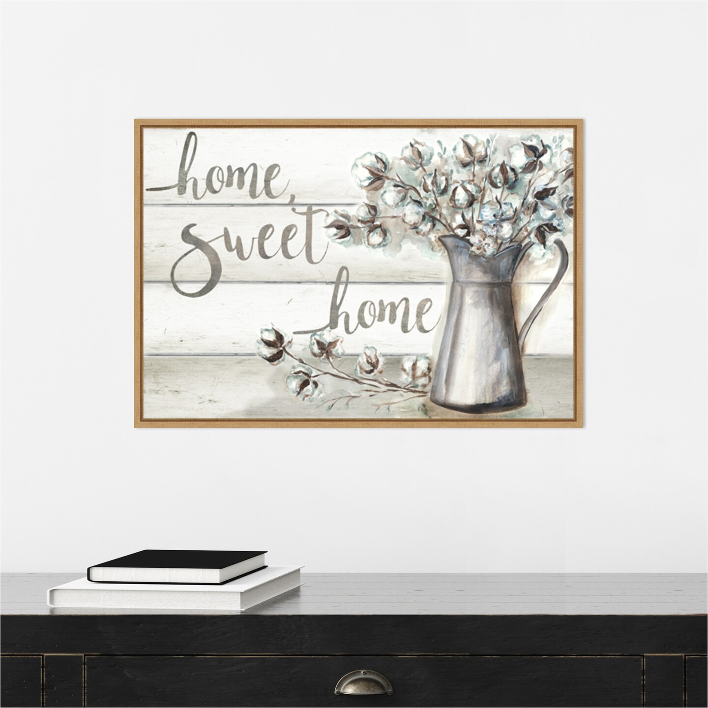 Farmhouse Cotton Home Sweet Home by Tre Sorelle Studios Canvas Wall Art Print Framed