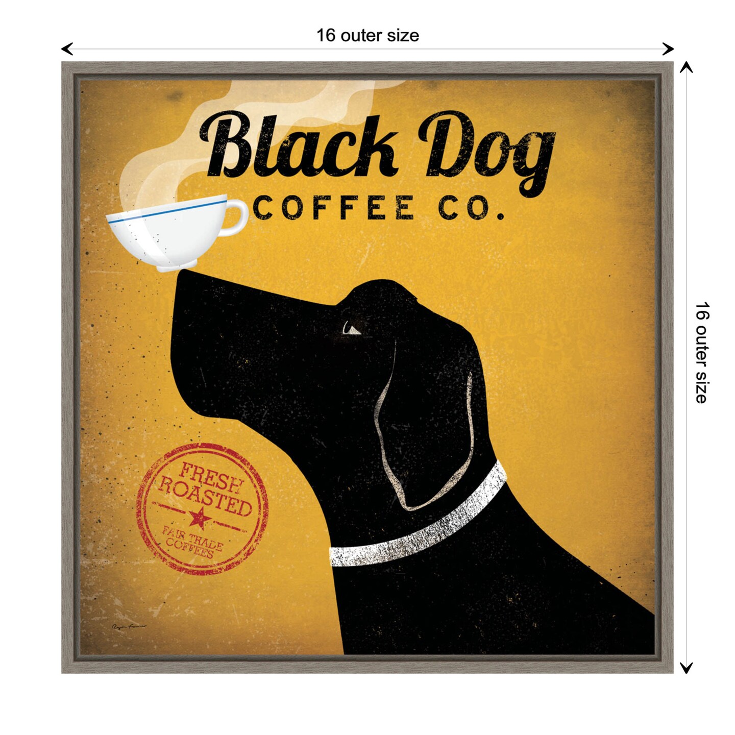 Black Dog Coffee Co by Ryan Fowler Canvas Wall Art Print Framed