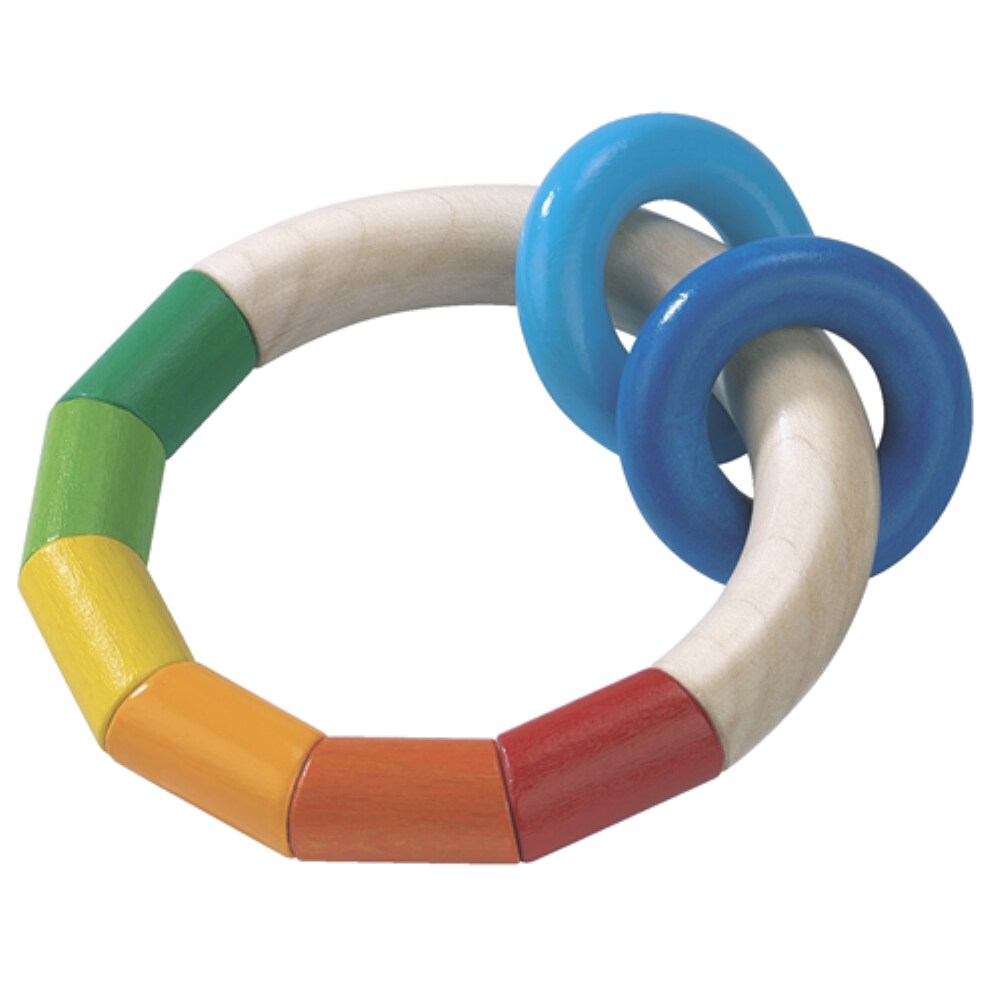 HABA Kringelring Wooden Baby Rattle Clutching Toy &#x26; Teether (Made in Germany)