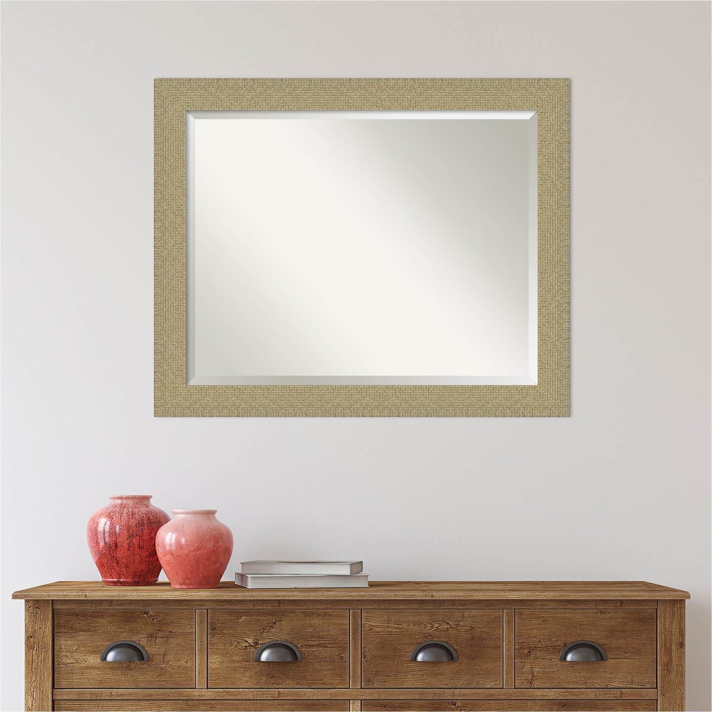 Beveled Bathroom Wall Mirror, Mosaic Frame