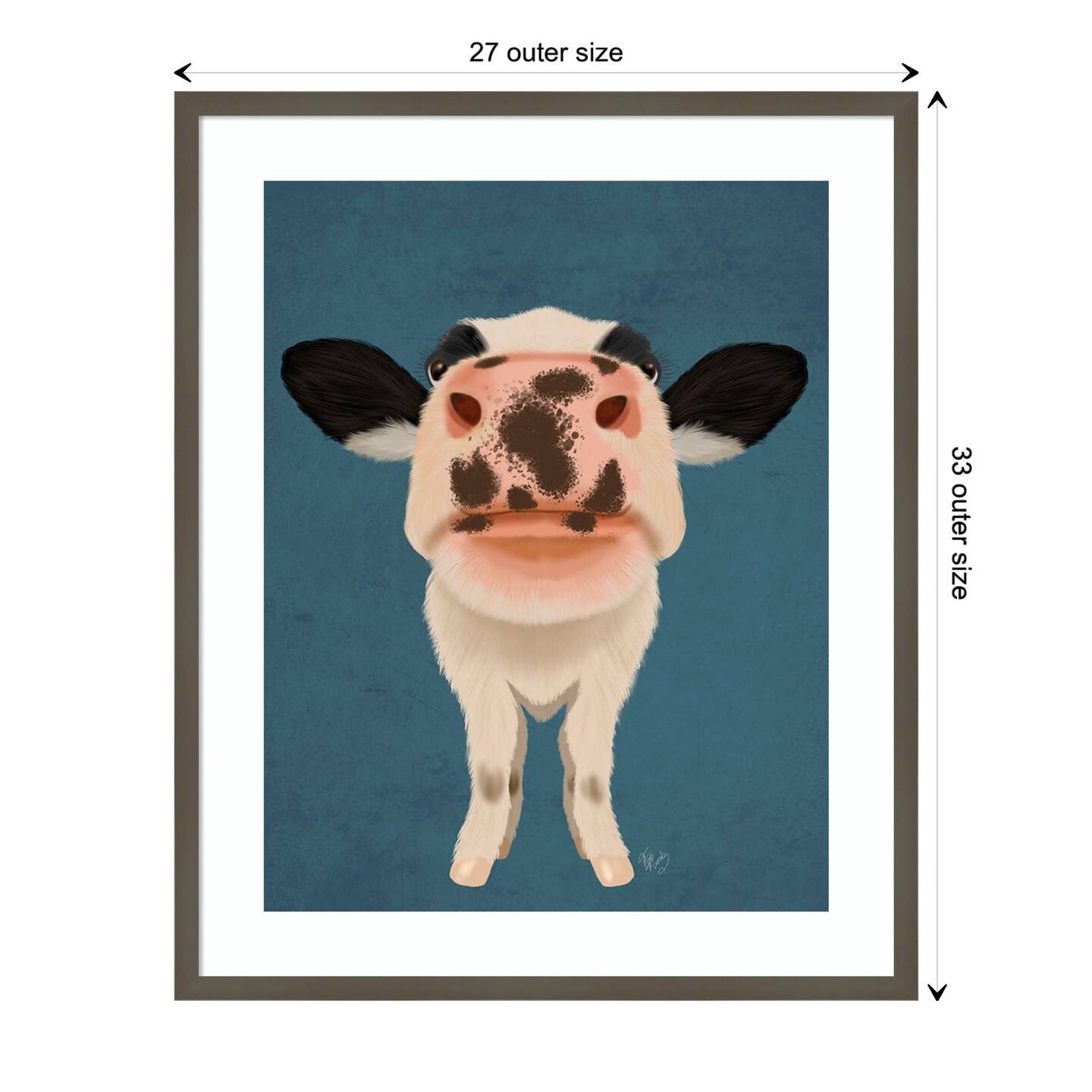 Nosey Cow 1 by Fab Funky Wood Framed Wall Art Print Michaels