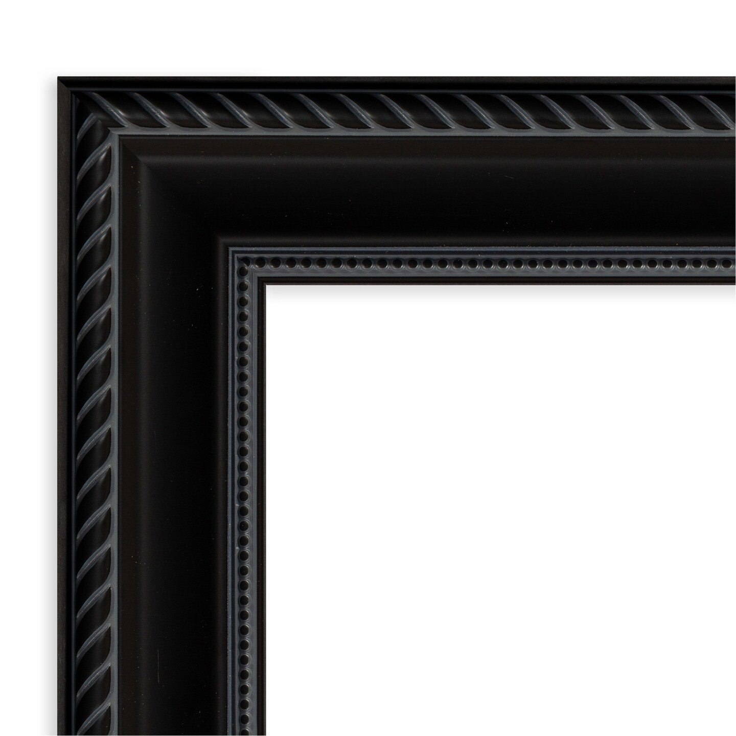 Amanti Art Non-Beveled Wall Mirror, Corded Black Frame