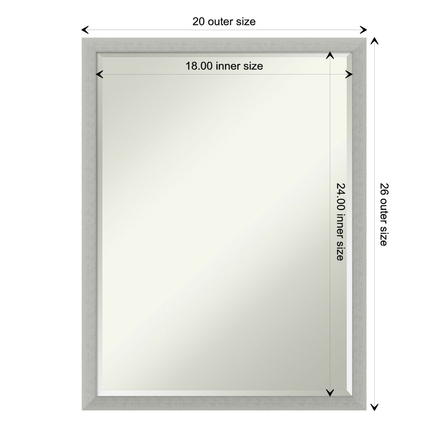 Petite Bevel Wood Wall Mirror, Silver Leaf Frame
