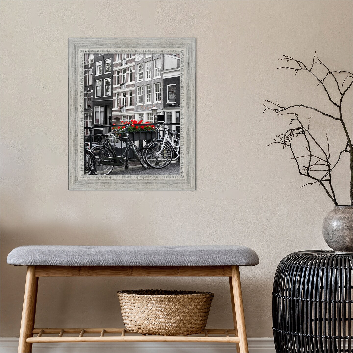 Rustic White Wash Wood Picture Frame