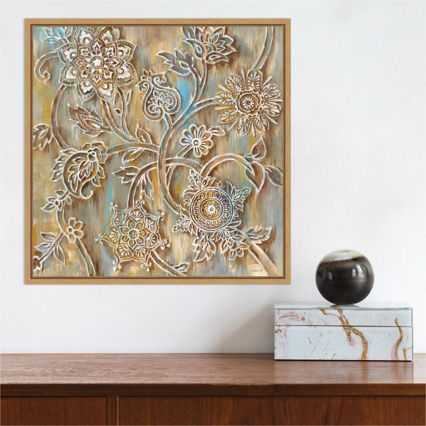 Henna Crop by Danhui Nai Canvas Wall Art Print Framed