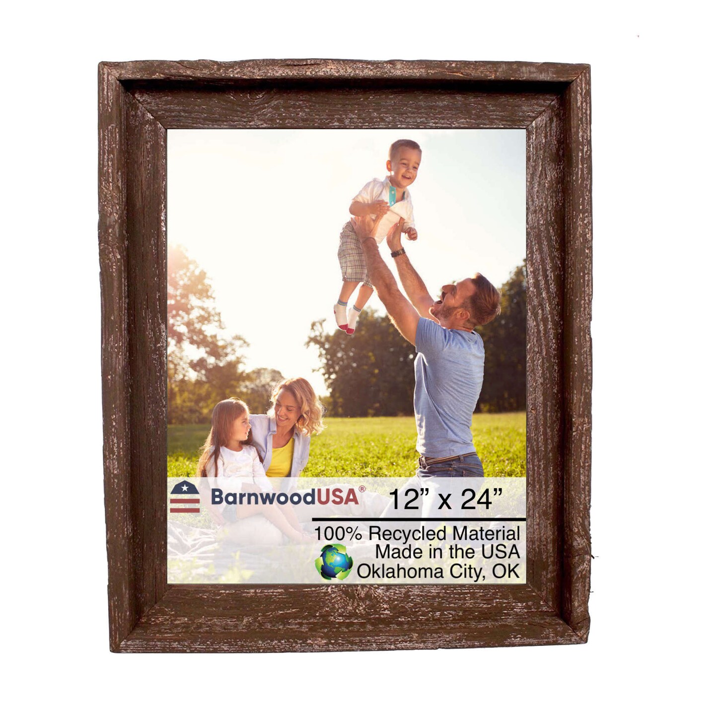 Rustic Farmhouse Signature Series 12 in. x 24 in. Reclaimed Wood Picture Frame