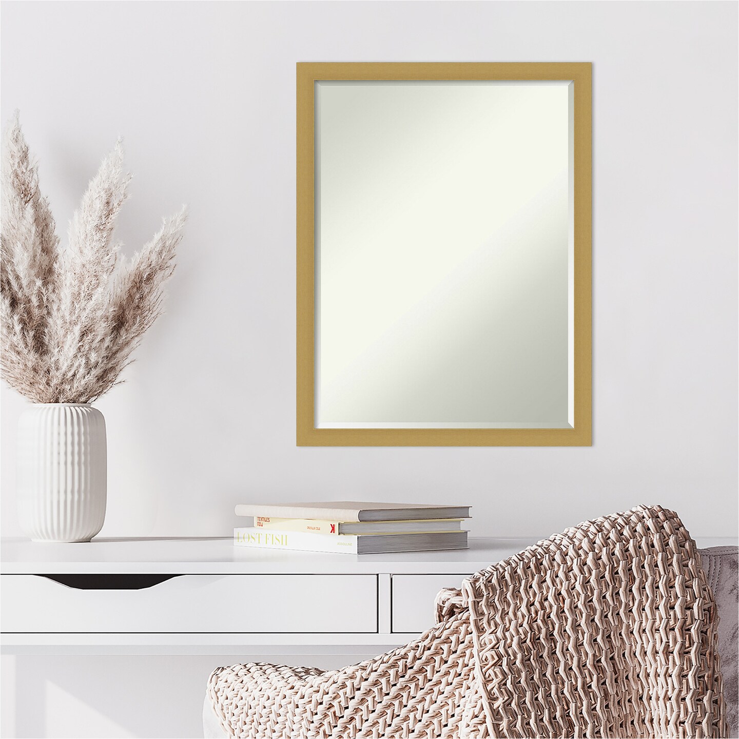 Petite Bevel Wall Mirror, Grace Narrow Frame