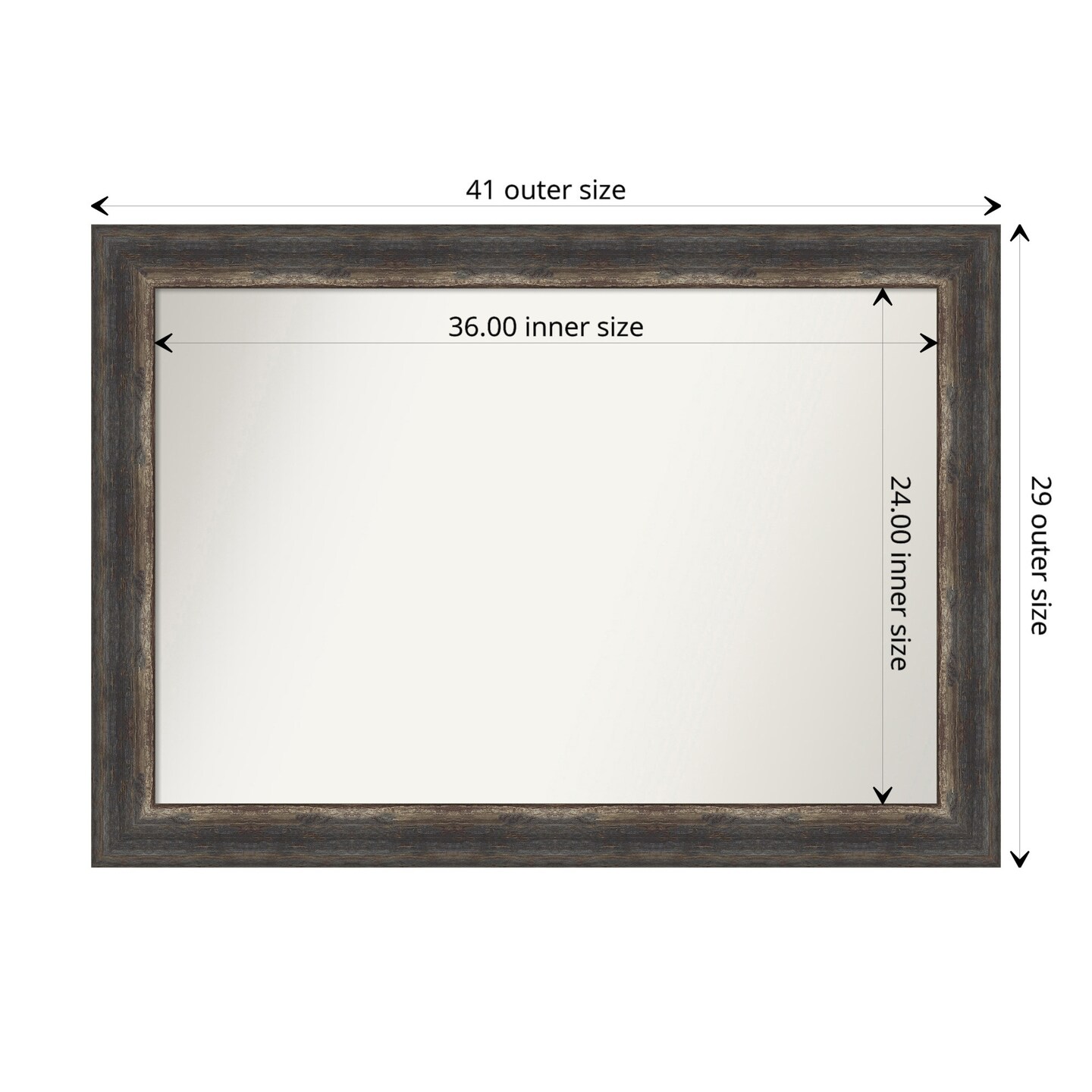 Amanti Art Non-Beveled Wall Mirror, Bark Rustic Char Frame | Michaels