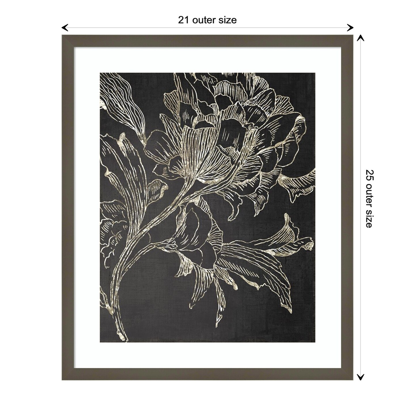 Golden Flower Folklore I by Asia Jensen Wood Framed Wall Art Print ...