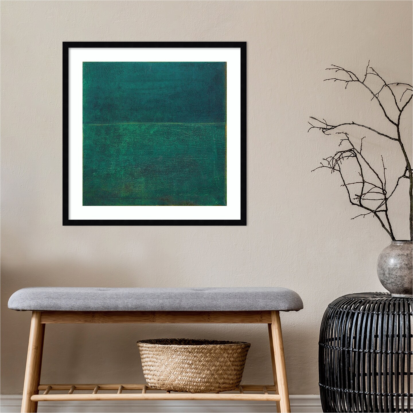 Green Zen I by Jodi Fuchs Wood Framed Wall Art Print