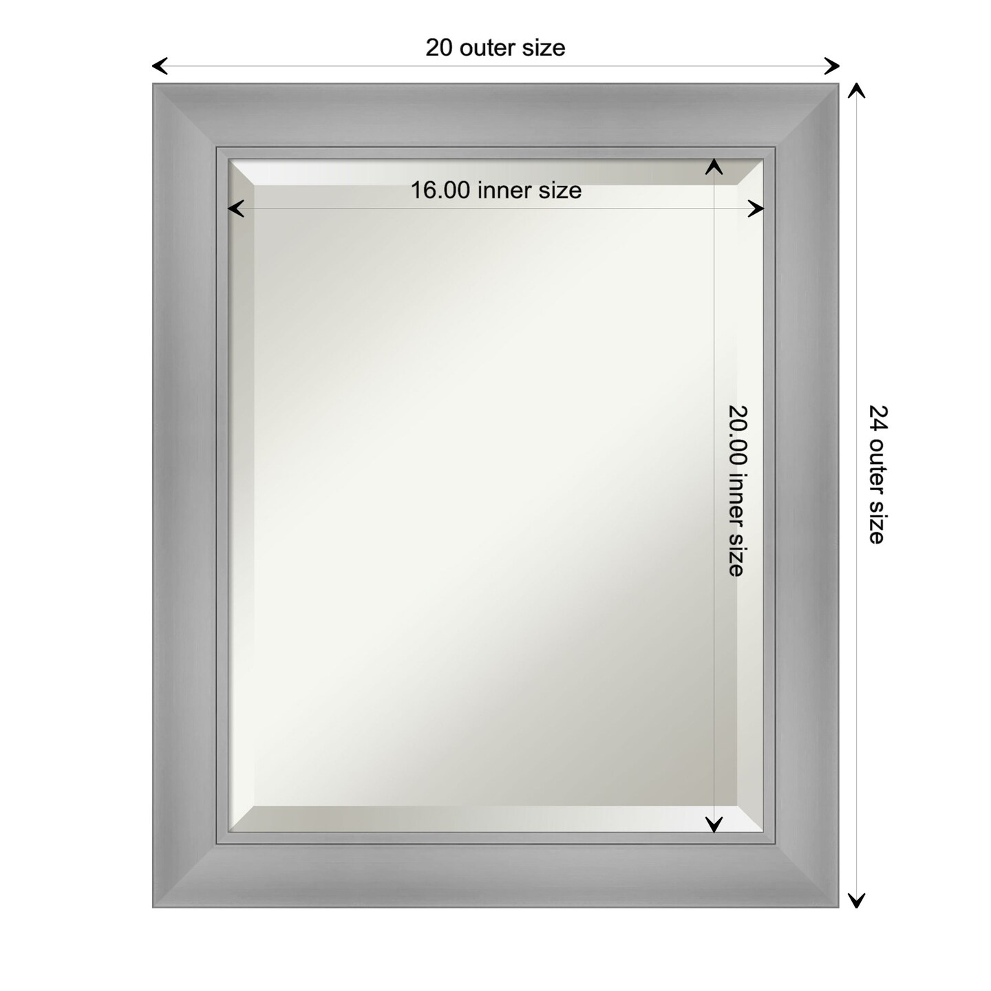 Beveled Bathroom Wall Mirror, Flair Frame