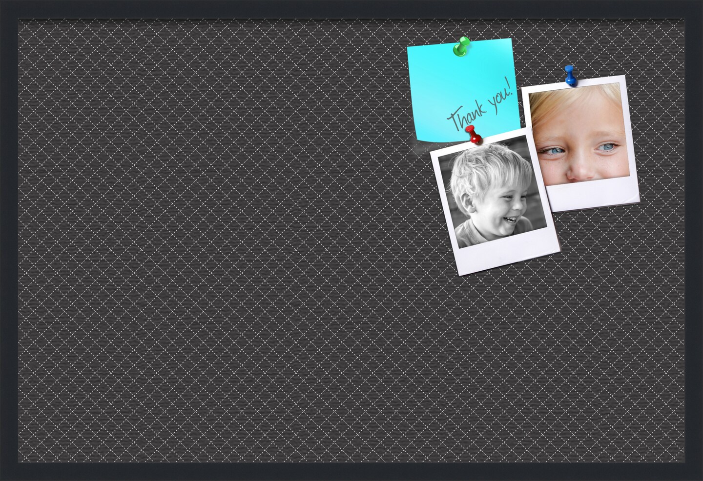 PinPix Custom Bulletin Board Black Diamond Poster Board Has a Fabric Style Canvas Finish, Framed in Satin Black, by ArtToFrames (PinPix-120)