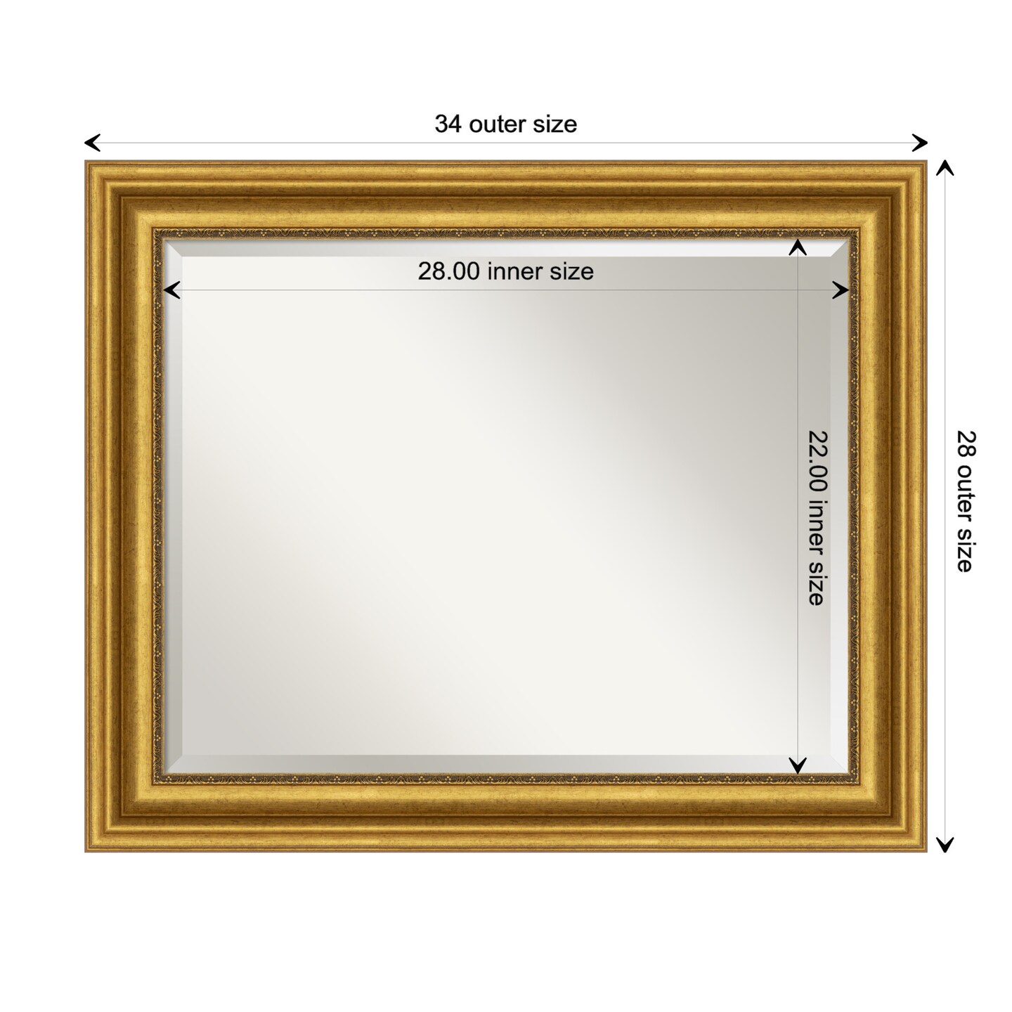 Beveled Bathroom Wall Mirror, Parlor Frame