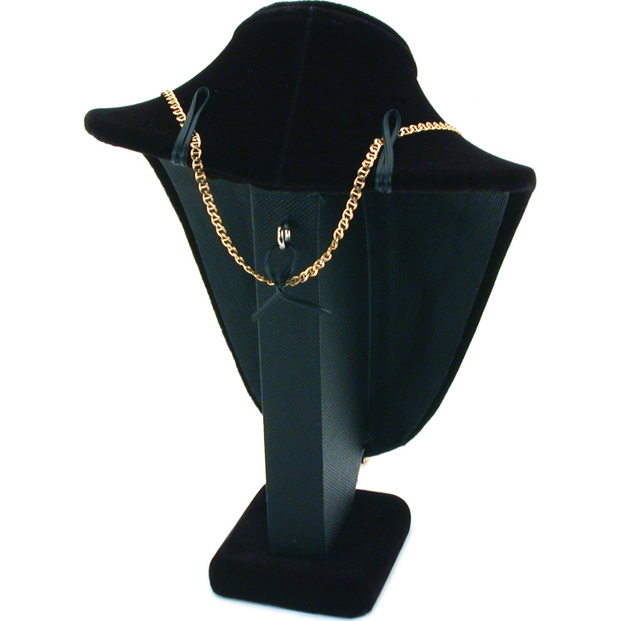 6 Black Velvet Necklace Pendant Busts Jewelry Displays Chain Showcases