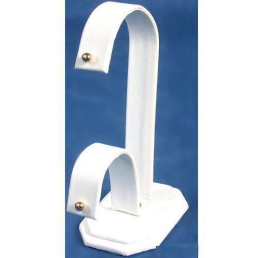 Earring Display White Leather Showcase Countertop