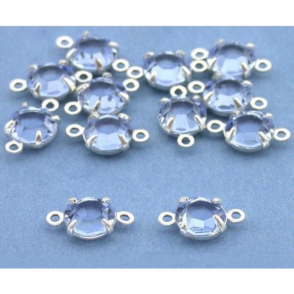 12 Light Blue Rhinestone Rose Montees 10.5 x 6mm
