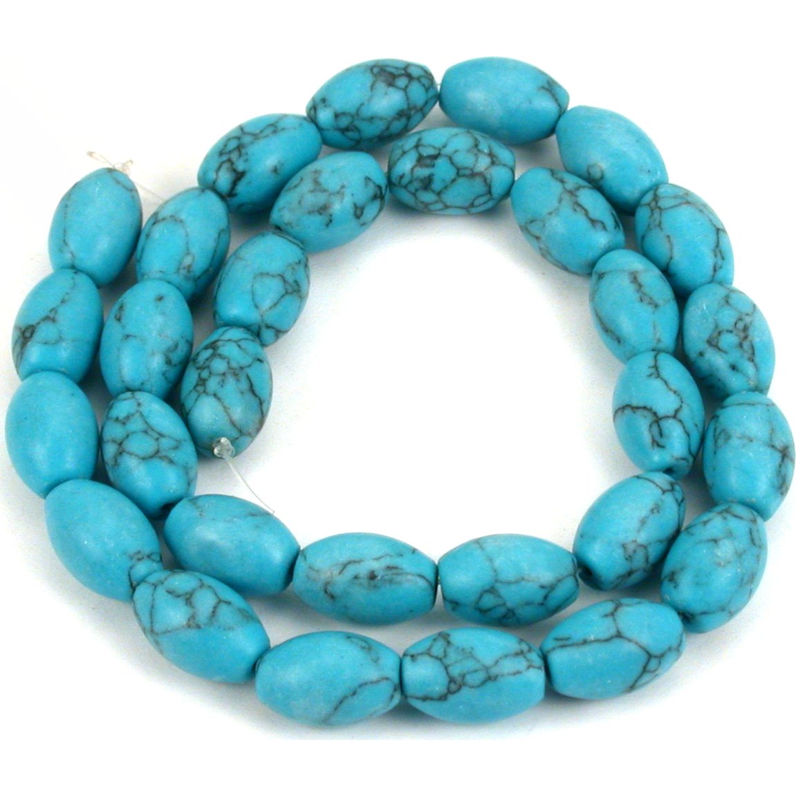 Turquoise Matrix Synthetic Cube Beads 7.5mm 1 Strand