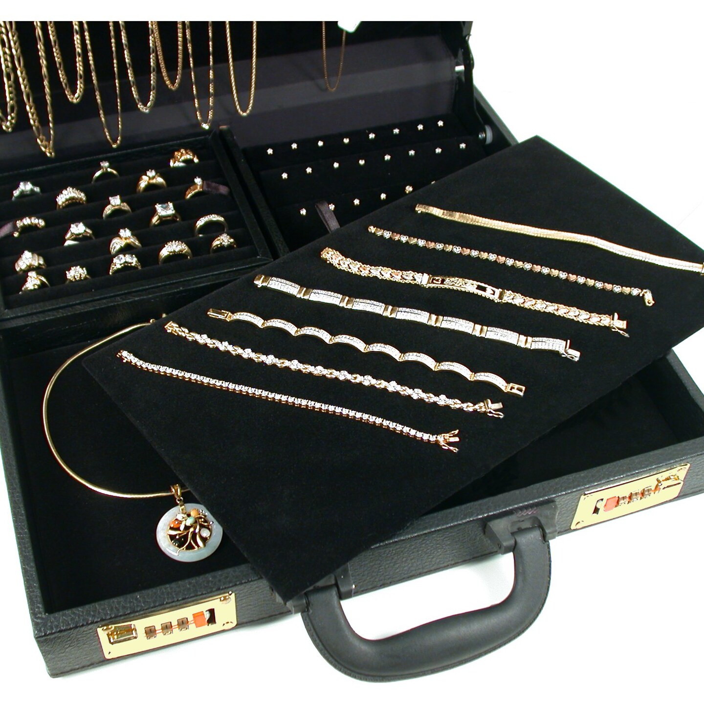 Large Jewelry Travel Attache Presentation Display Case