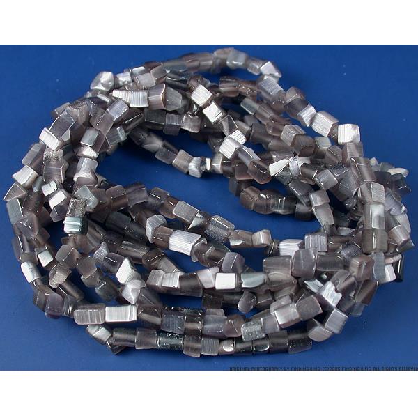 Smoke Fiber Optic Chip Beads Jewelry Beading 2 34&#x22; Str