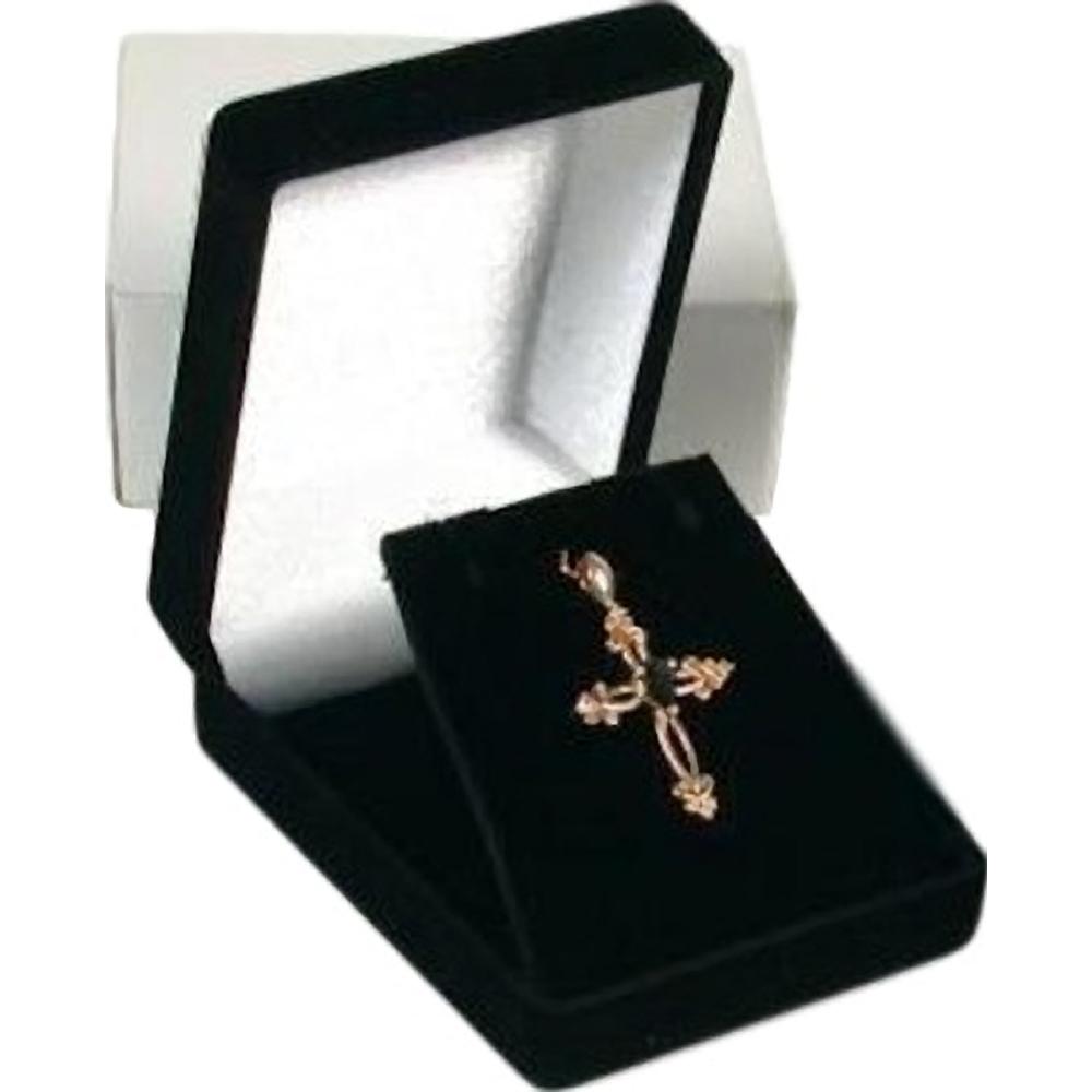 6 Necklace Pendant Gift Boxes Jewelry Displays Black