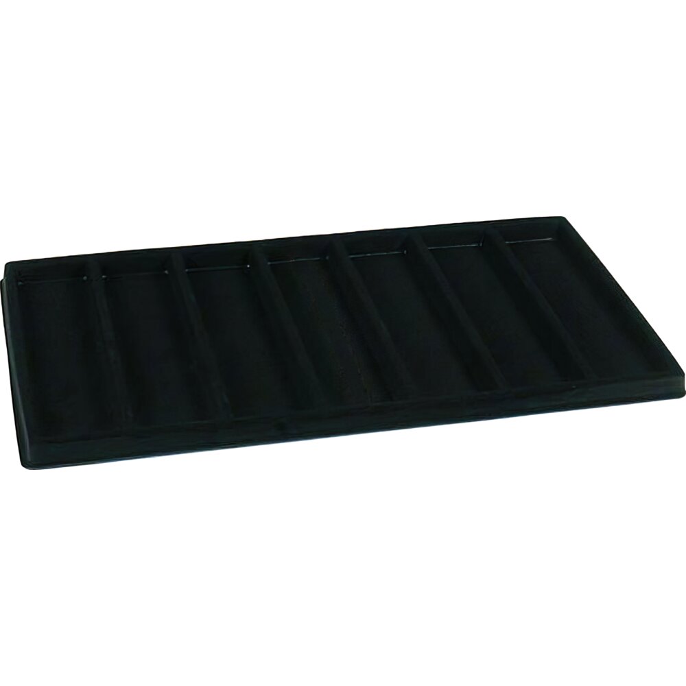 Black Jewelry Display Case (Single metal clasp) w/ Black 7-slot Plastic Tray