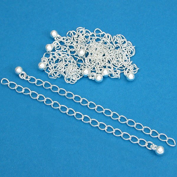 10 Silver Plated Necklace Chain Extenders Jewelry 3 In.