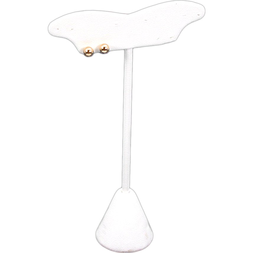White Leather Earring Stand 5 Pairs Jewelry Display