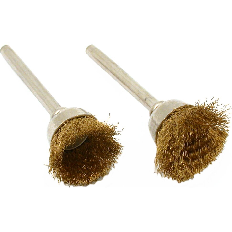 2 Brass Wire Cup Brushes Gunsmith Polish Rotary Tools