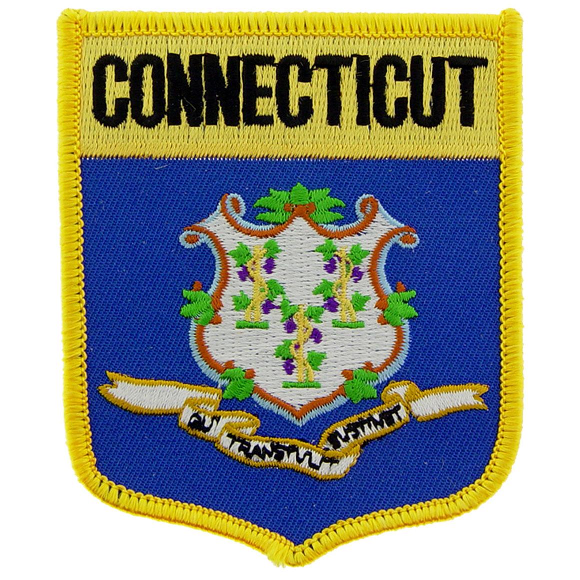 Connecticut State Flag Shield Patch 2 7/8&#x22; x 3 1/2&#x22;