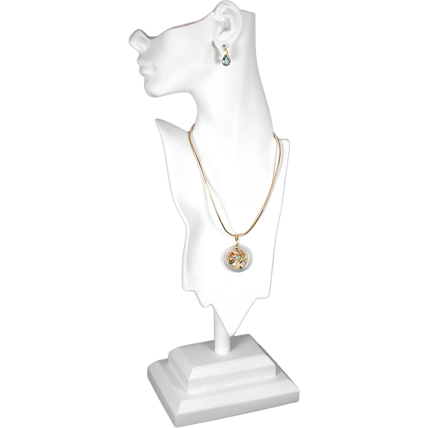White Mannequin Necklace Bust Jewelry Display 20&#x22; New