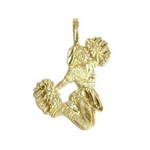 14k Gold Pendant, hotsell Girl Cheerleader Or Gymnastics Diamond Cut