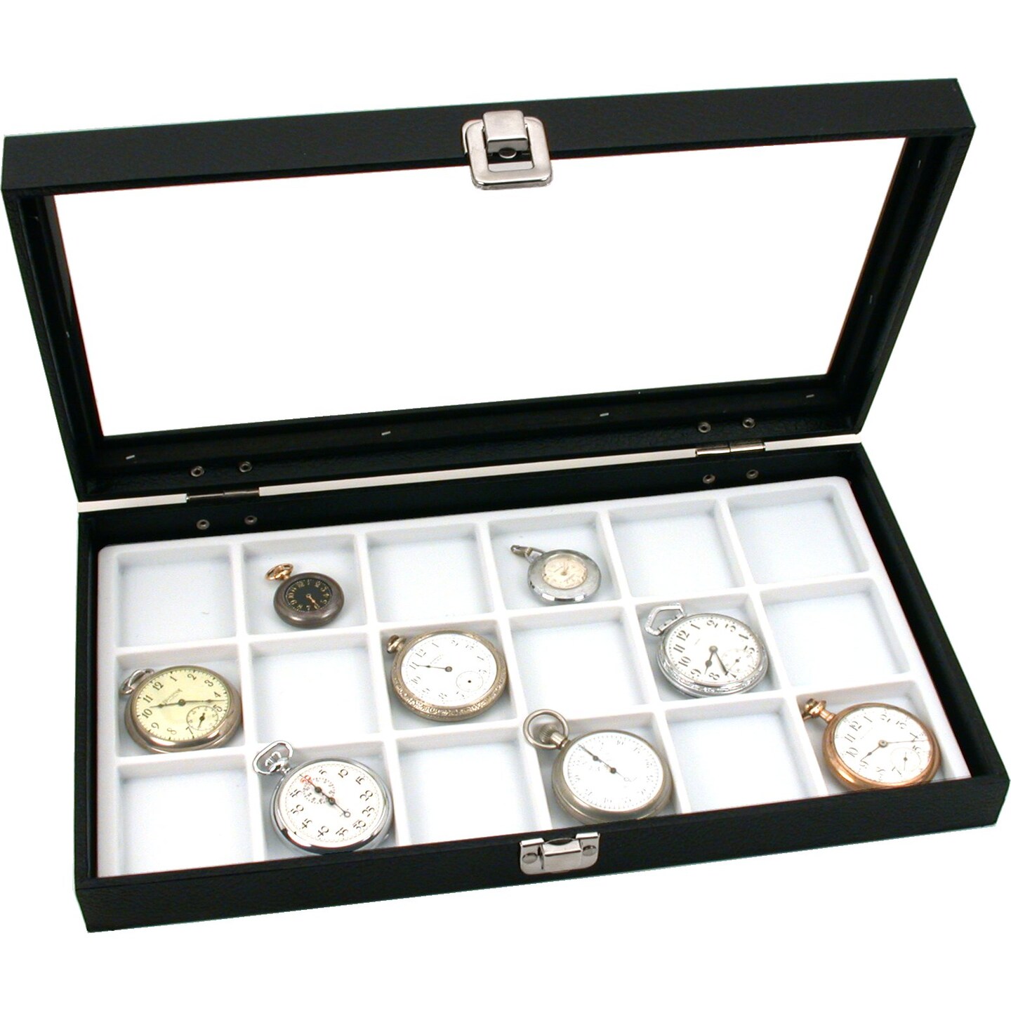 Glass Top Display Case Box 18 Slot White Tray Insert New Michaels