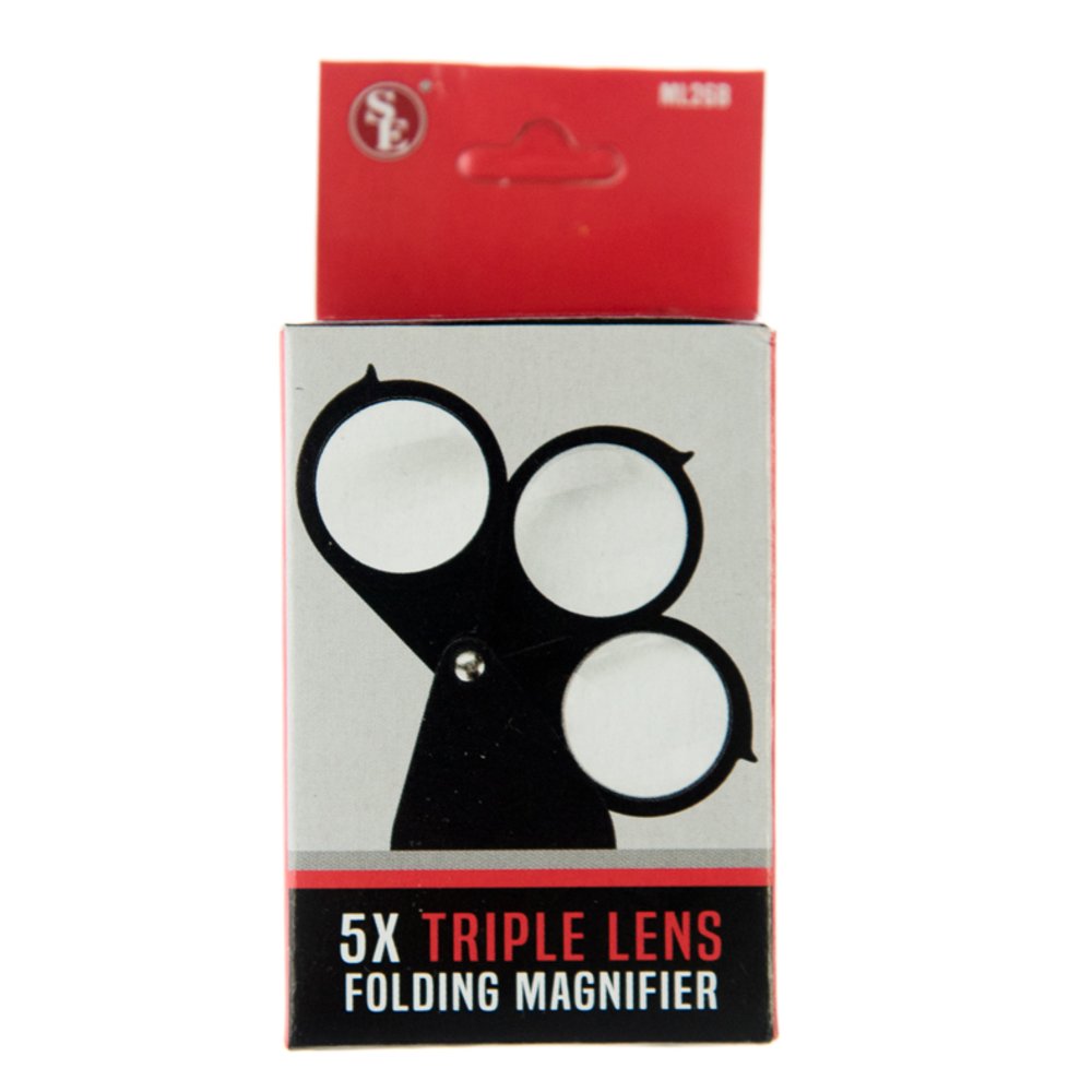 SE 5x Triple Lens Folding Magnifier with 1-1/4&#x22; Lens - ML26B