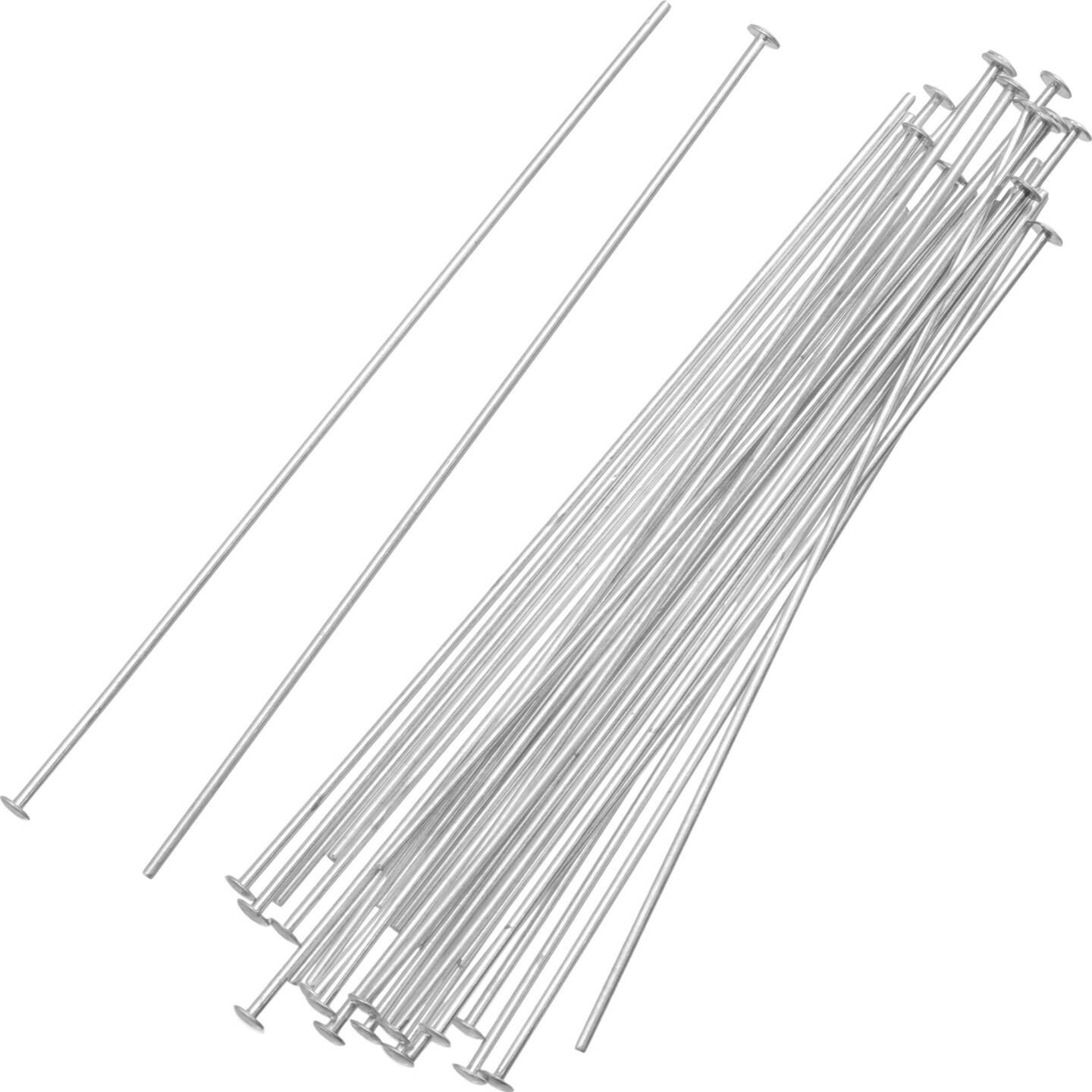 30 Head Pins Hat Stick Pin Sterling Part 22 Gauge