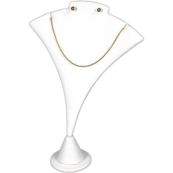 3 White Combo Necklace &#x26; Earring Stand Jewelry Display