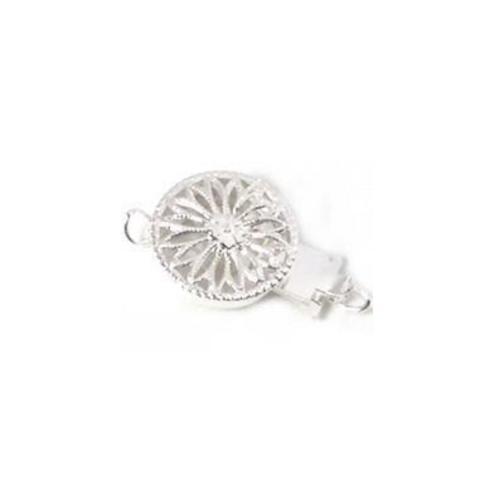 14K White Gold Filigree Pearl Bead Clasp Single Strand, Pack of 4