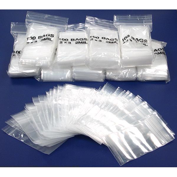 1000 Zipper Poly Bag Resealable Plastic Shipping Bags 2&#x22;x 3&#x22;