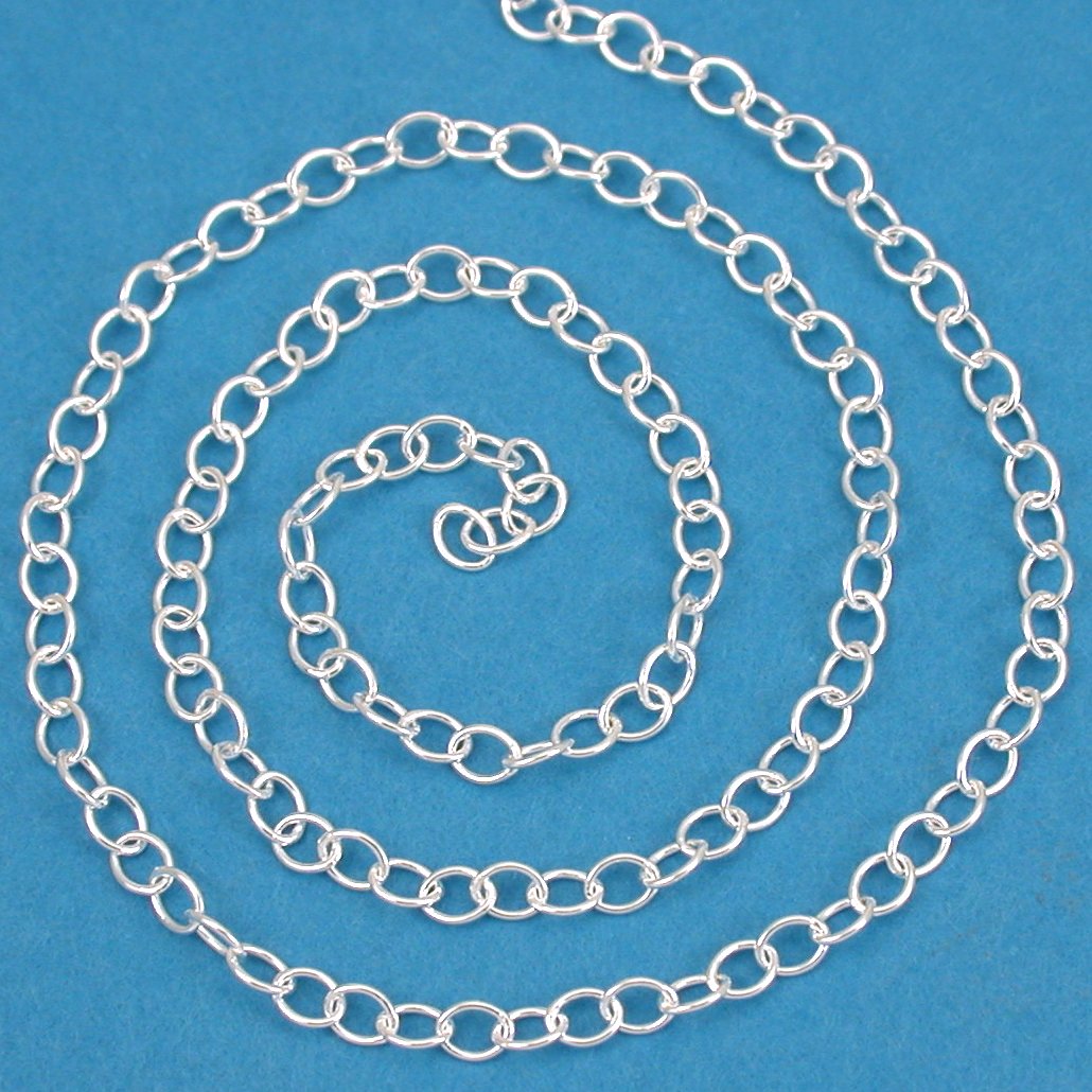 St. Silver Cable Chain Bulk By The FT. Unfinished 2.2mm