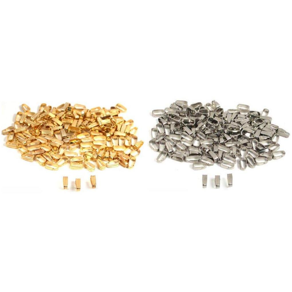 Gold &#x26; White Plated Chain Connector Bails Finding Necklace Connector Kit 300 Pcs