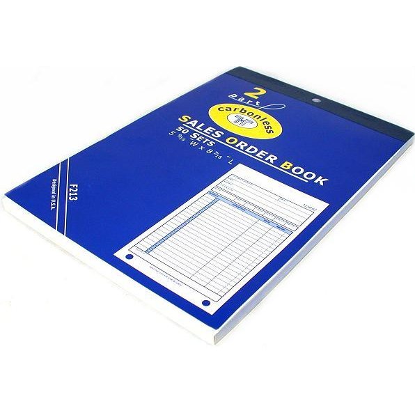 Sales Order Receipt Forms Carbonless Record Sheet Book 5 9/16&#x22; x 8 7/16&#x22;