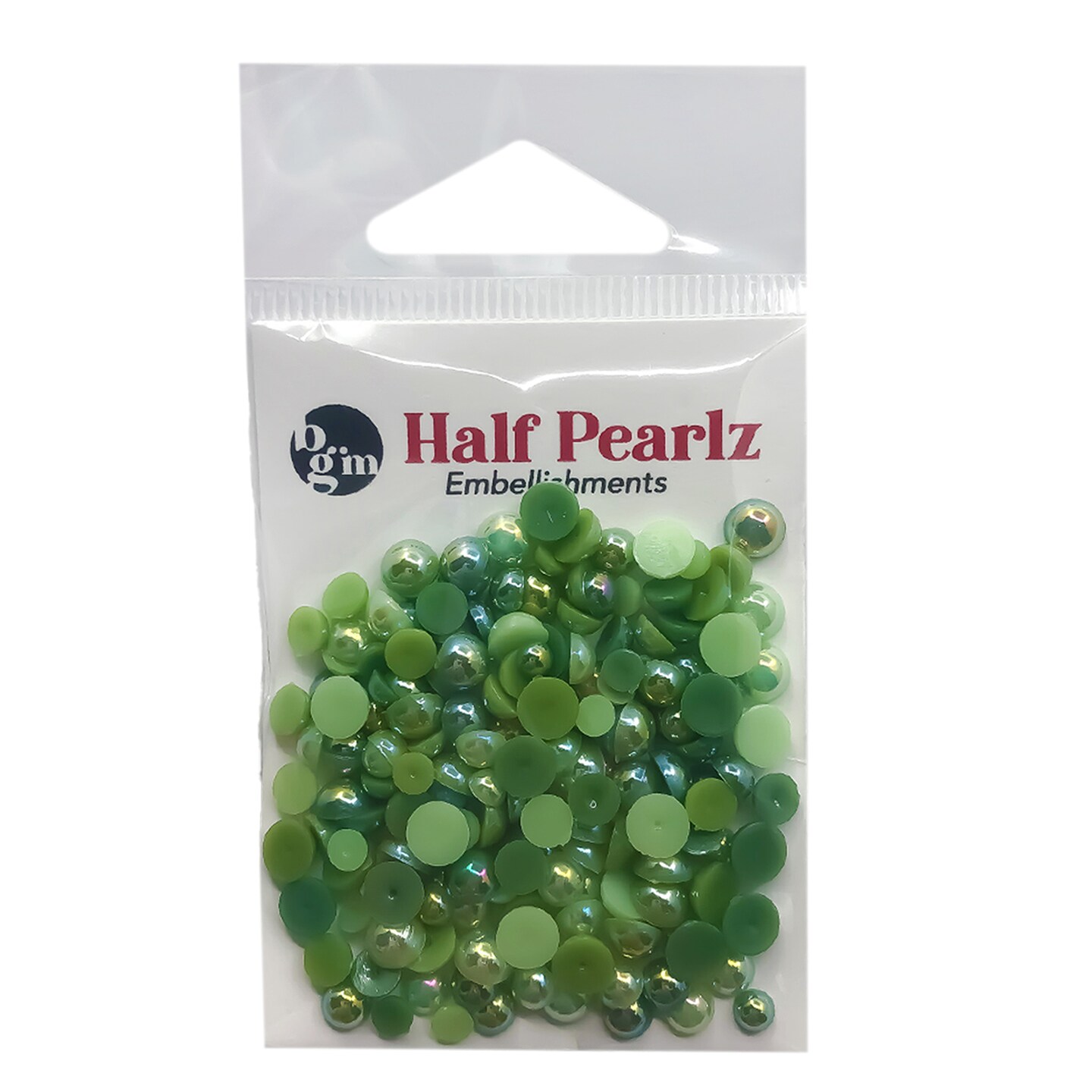 Buttons Galore Flat Back Half Pearls in AB Finish - Multiple Color Assortments - 36 Grams