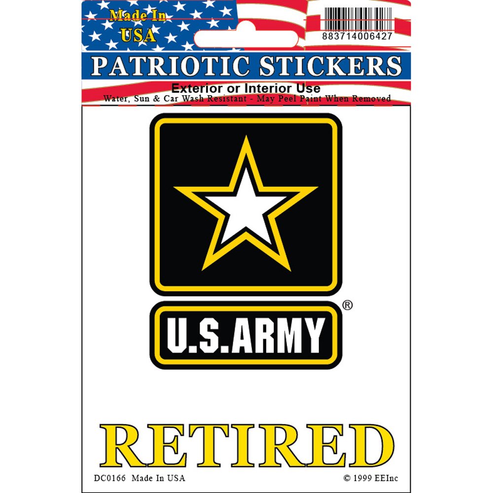 United States Army Retired Sticker 3-1/4