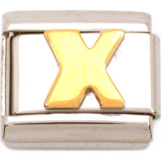 X Italian Charm Gold Plated Letter Michaels