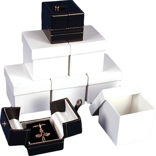 6 Earring Boxes Black & White Snap Lid Gift Display Box Michaels