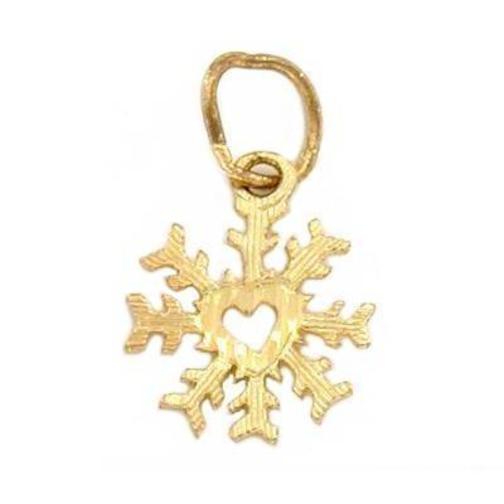Snowflake Charm 14k Gold 11.5mm