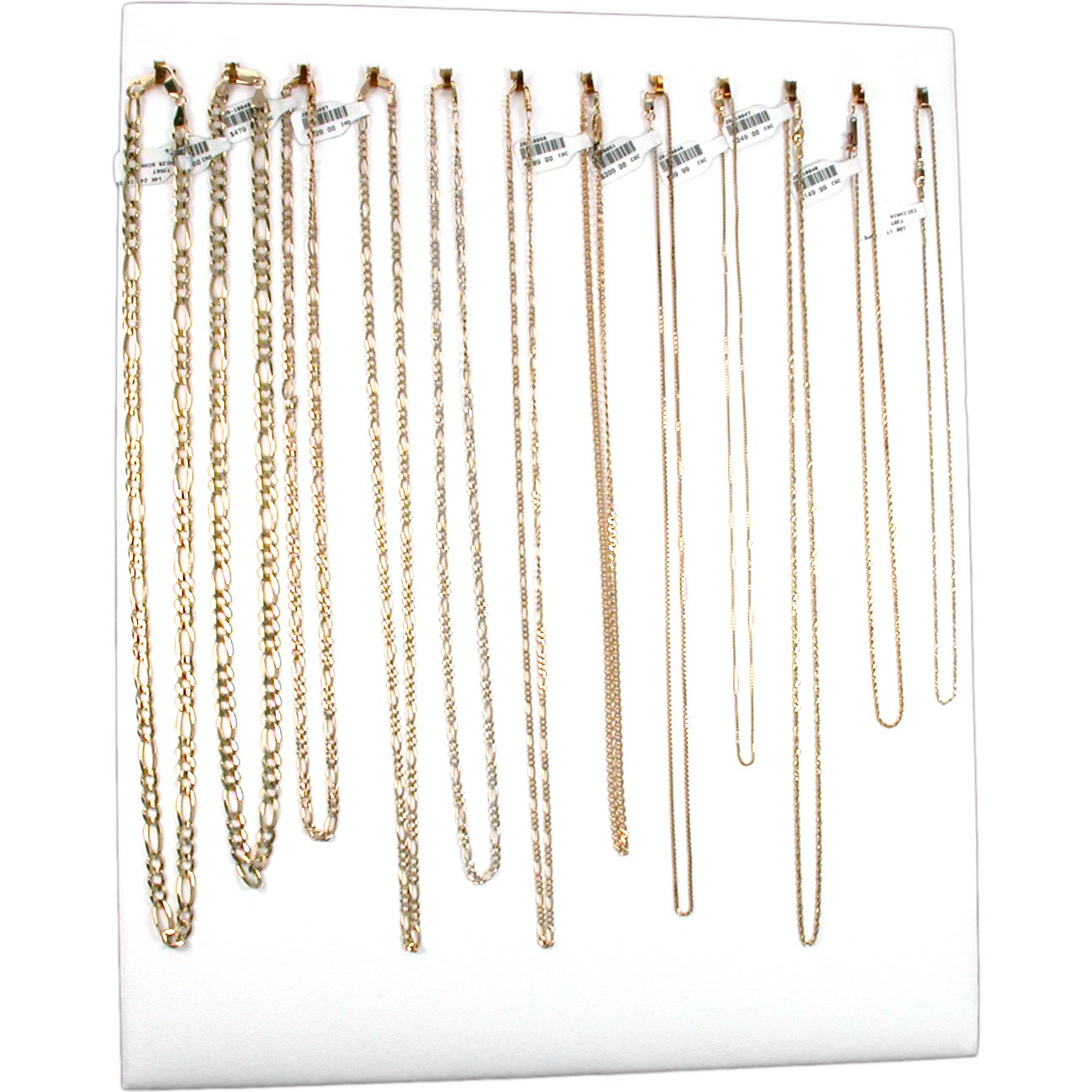 12 Hook White Chain Necklace Display Jewelry Easel New